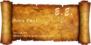 Borz Emil névjegykártya