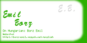 emil borz business card